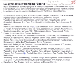 F5306 Gymnastiekvereniging Sparta, 1931, tekst